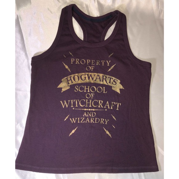 Harry Potter Burgundy Tank Top Property of Hogwarts School of Witchcraft Sz L - Picture 1 of 8